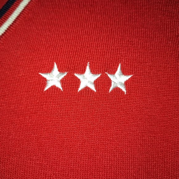 White Stag XL-16/18 Tee Red w/ Blue Trim Sleeveless Top Tank Acrylic Nylon - Picture 6 of 8